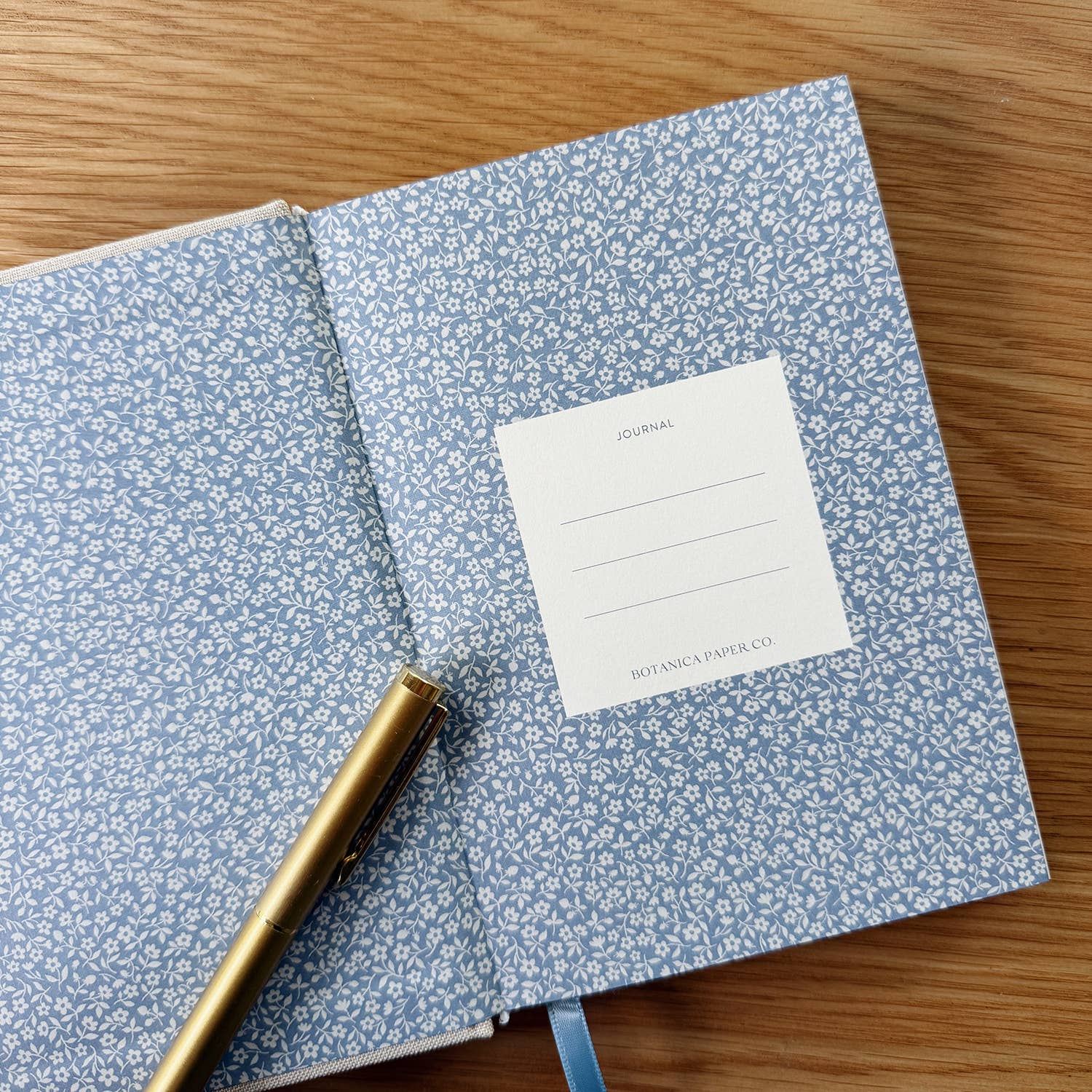 BLUE FLORA | MINI LINEN BOUND JOURNAL - Gather Goods Co.