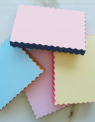 Mini Wave Shaped Notepad | Peach + Indigo Edge - Gather Goods Co.