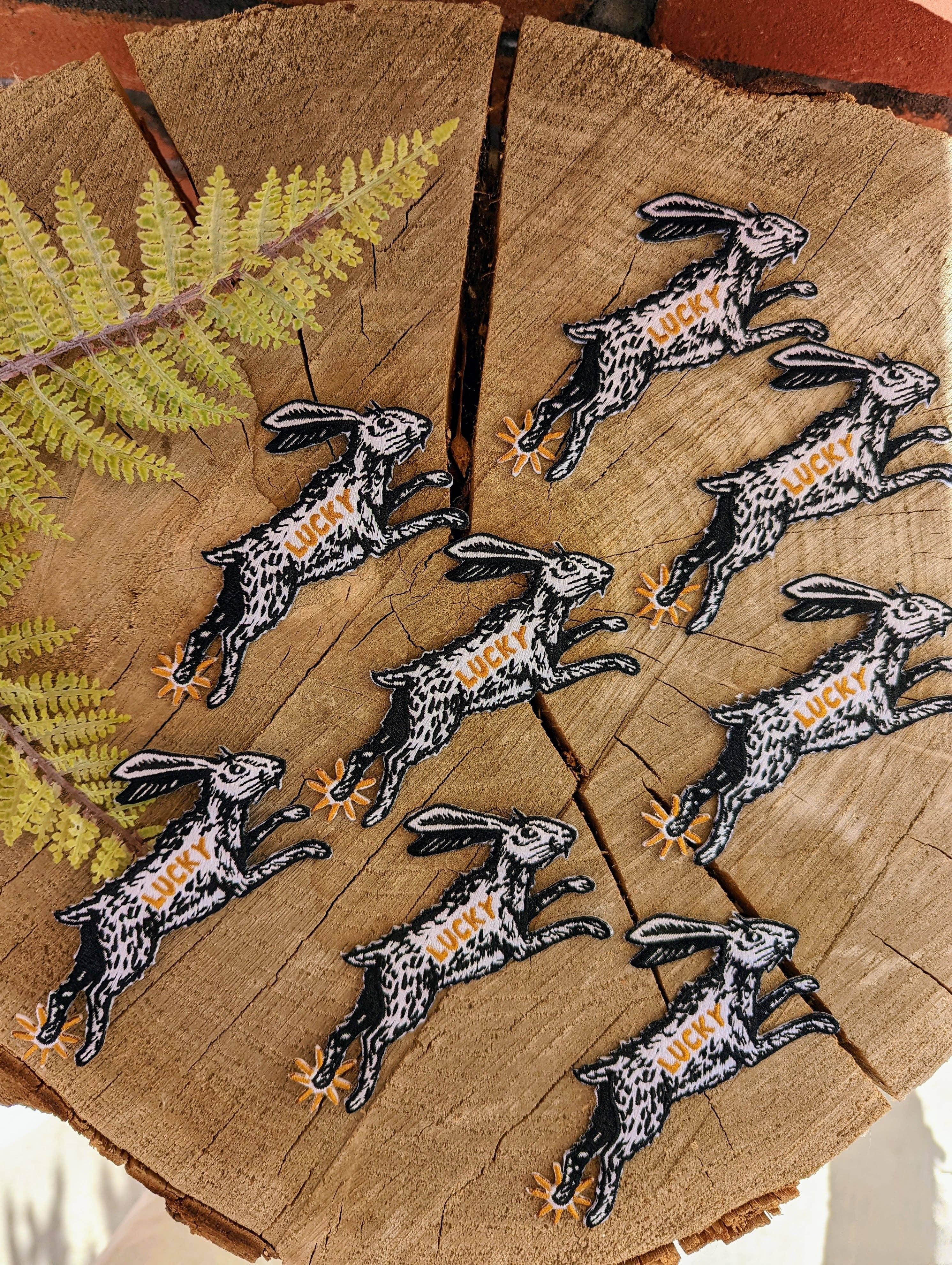 Iron-on patch, lucky rabbit's foot - 4.3" x 2.8" - Gather Goods Co.