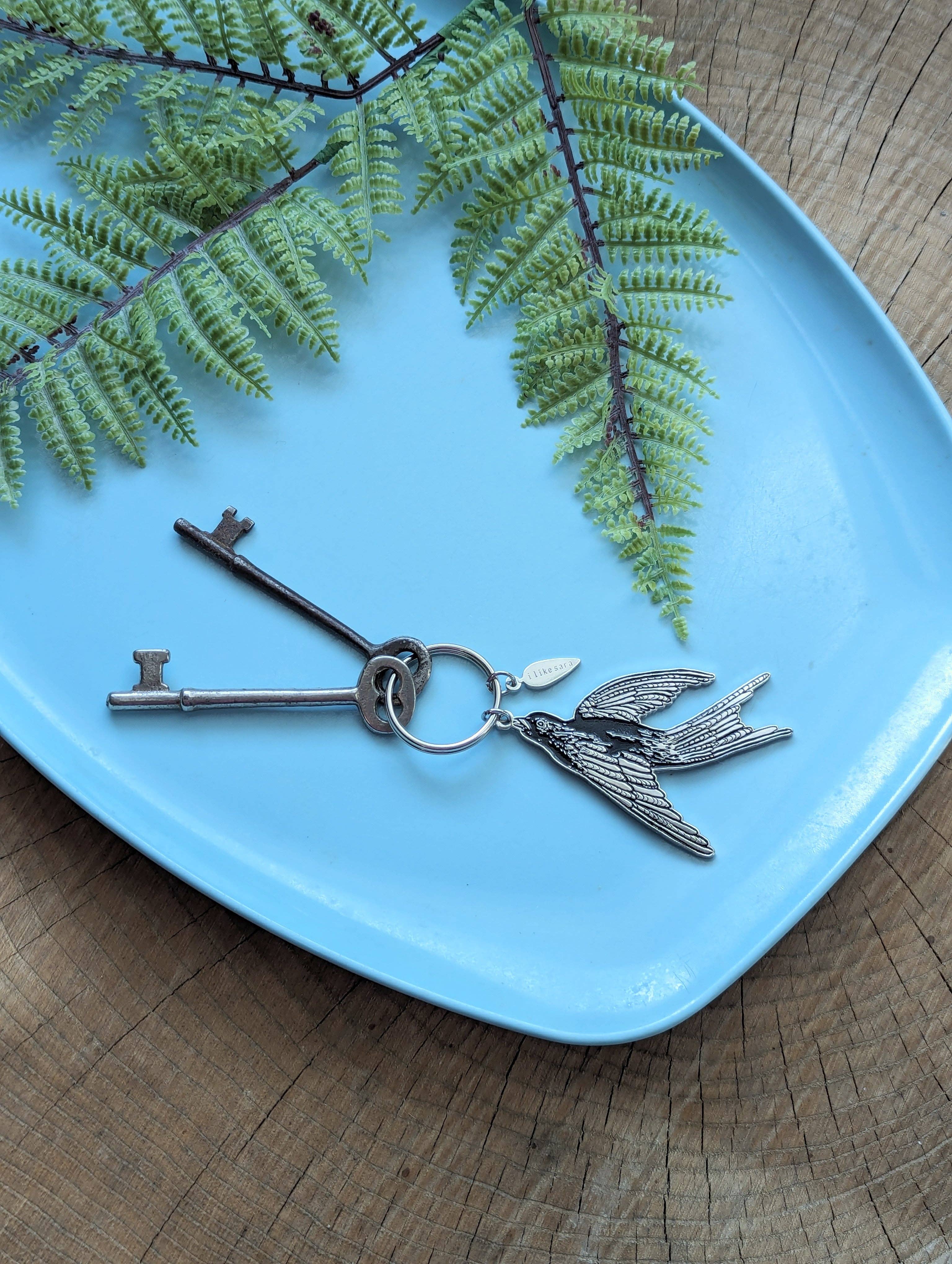 Bird Keychain, Purse Charm, Metal enamel - Gather Goods Co.