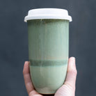 Sage Green 16oz Ceramic Travel Mug - Gather Goods Co.