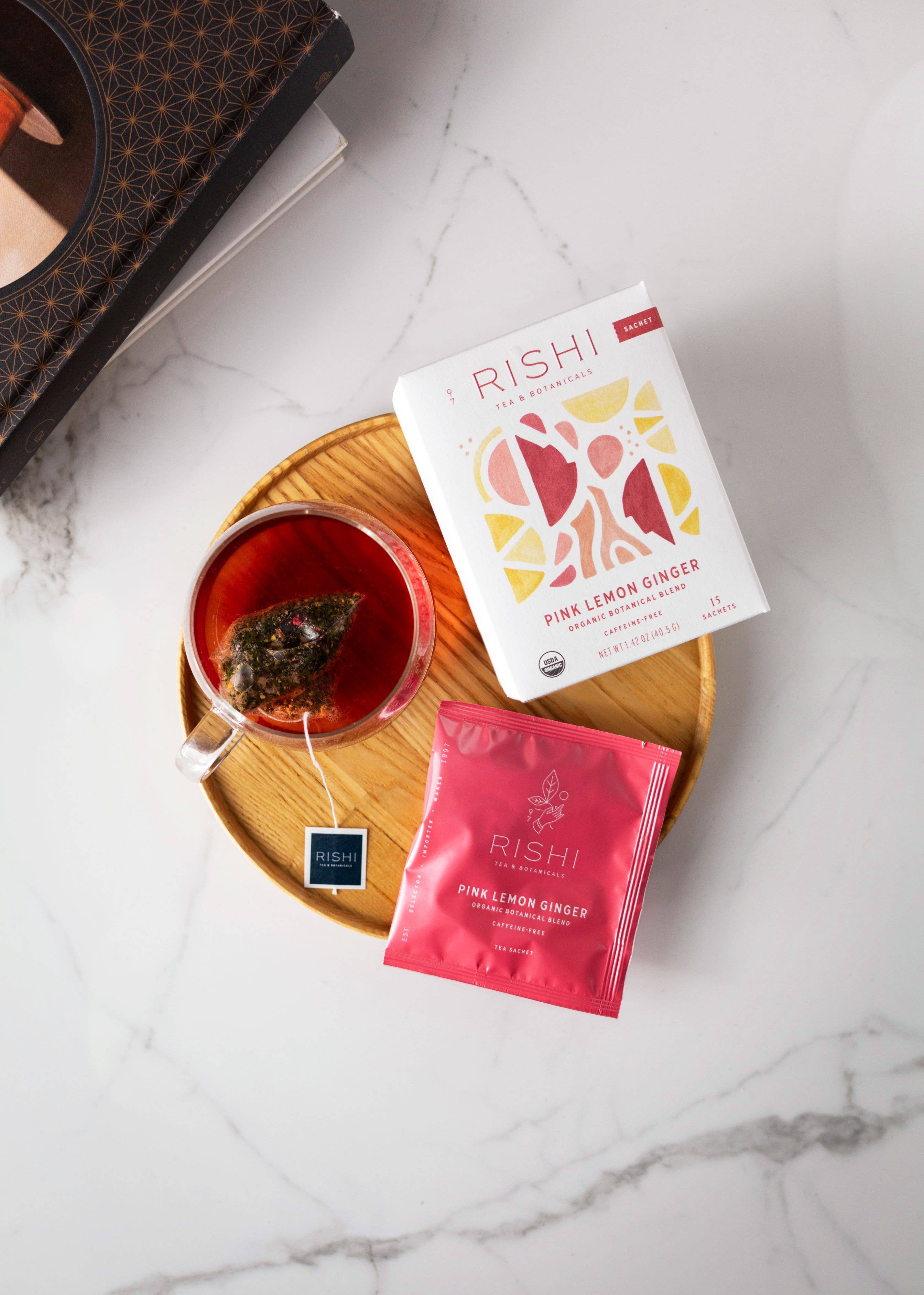 Pink Lemon Ginger Organic Herbal Tea Sachets - Gather Goods Co.