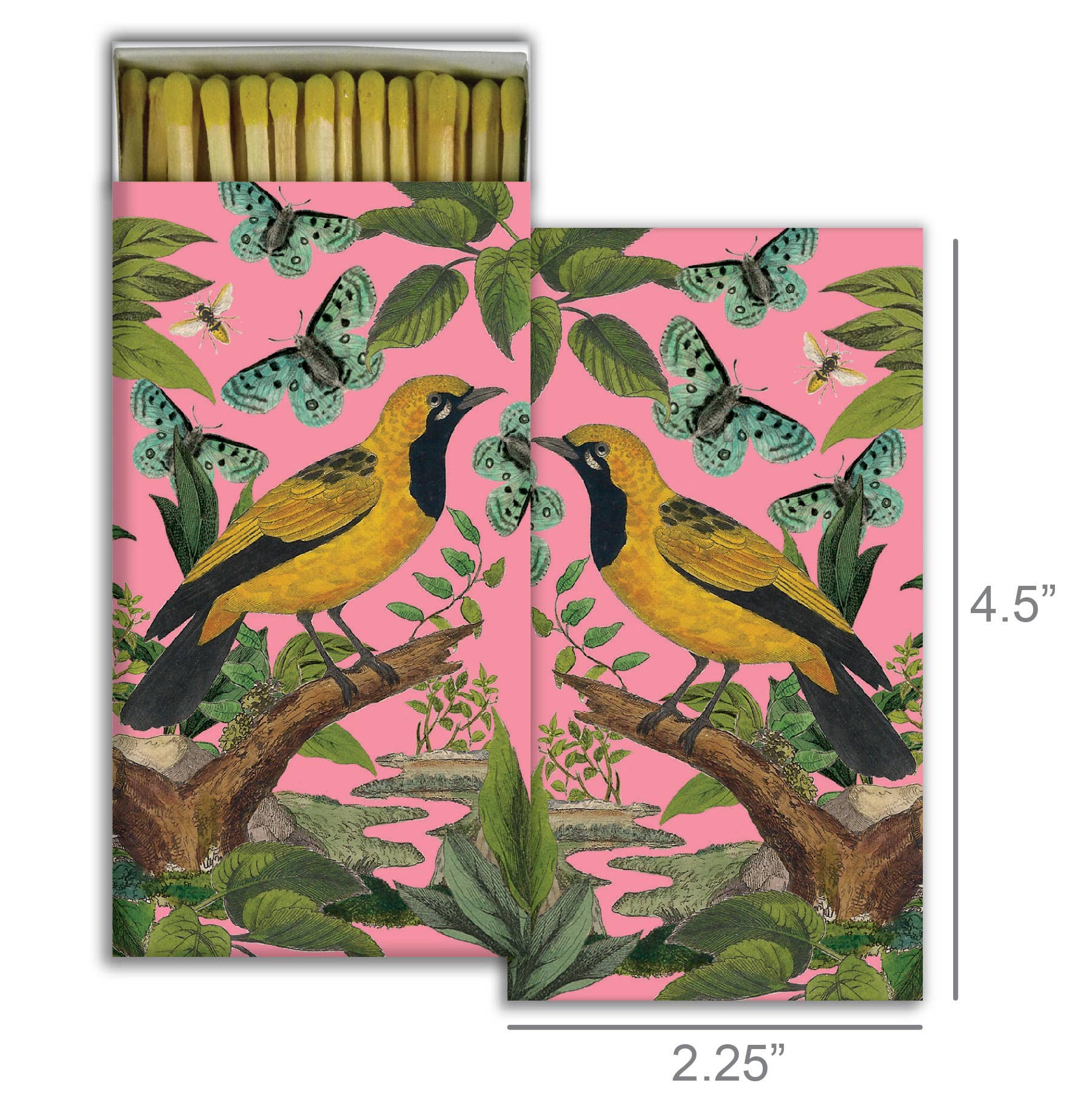 Match Box - Yellow Bird and Pink Art - Gather Goods Co.