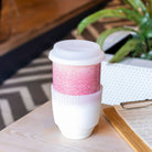 Bright Pink 16oz Ceramic Mug – (Includes Lid & Band) - Gather Goods Co.