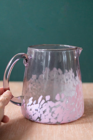 Lavender Glass Pitcher with Speckles