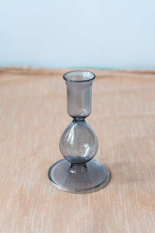 Smoke Glass Candleholder