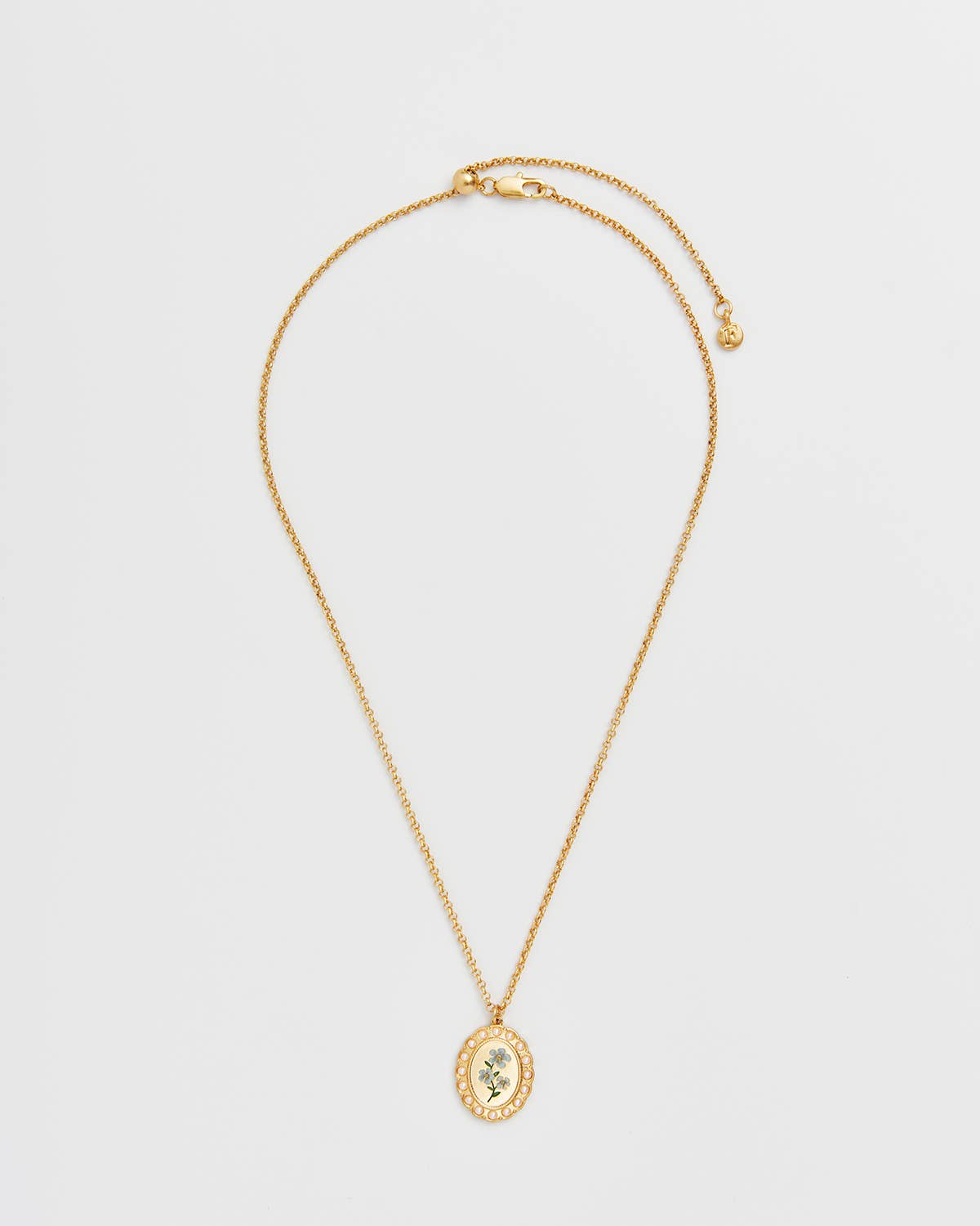 Forget Me Not Cameo Necklace - Gather Goods Co.