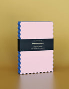 Mini Wave Shaped Notepad | Peach + Indigo Edge - Gather Goods Co.