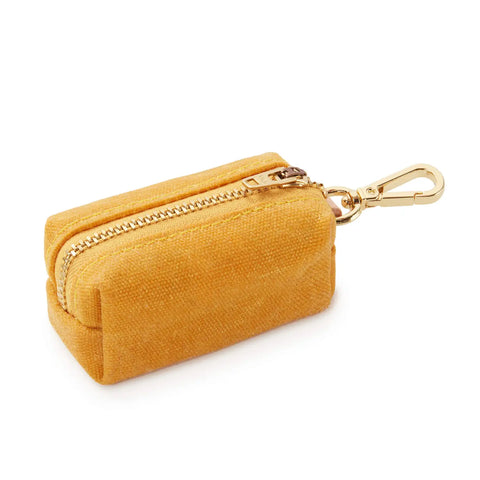 Waxed Canvas Poop Bag Dispenser in Sunflower