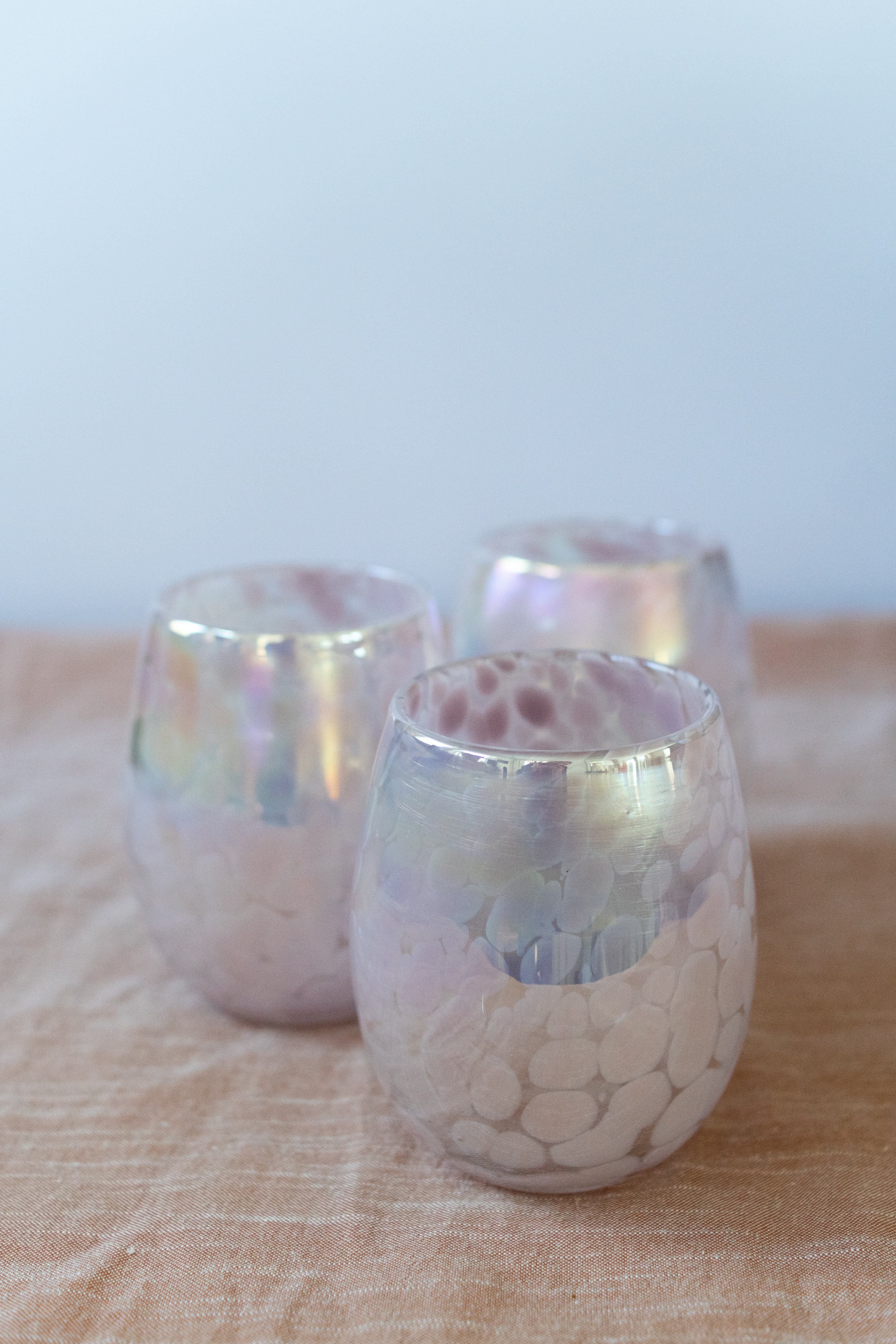 Pink Iridescent Colored Stemless Wine Glass - Gather Goods Co.