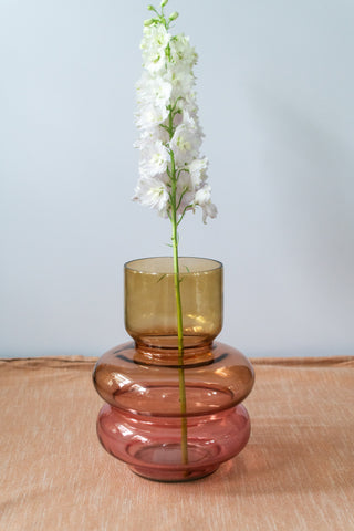 Multicolored Tiered Glass Vase, Medium