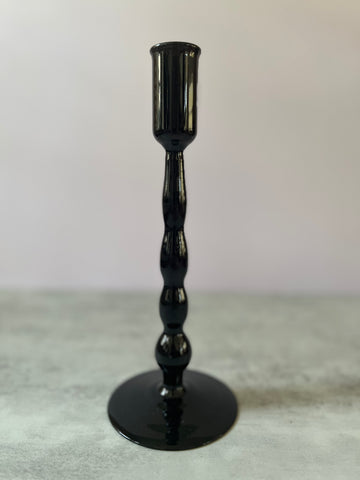 Black Glass Candleholder