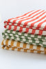 Cotton Turkish Towel, Olive Stripe
