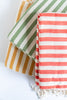 Cotton Turkish Towel, Olive Stripe