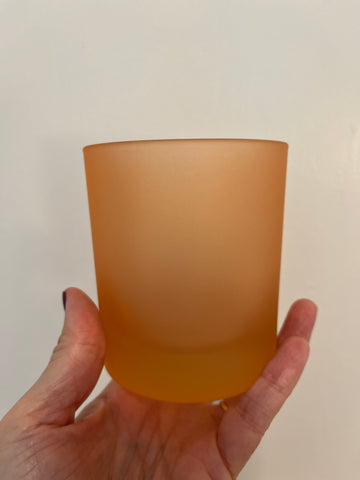 Frosted Coral Glass Drinking Glass