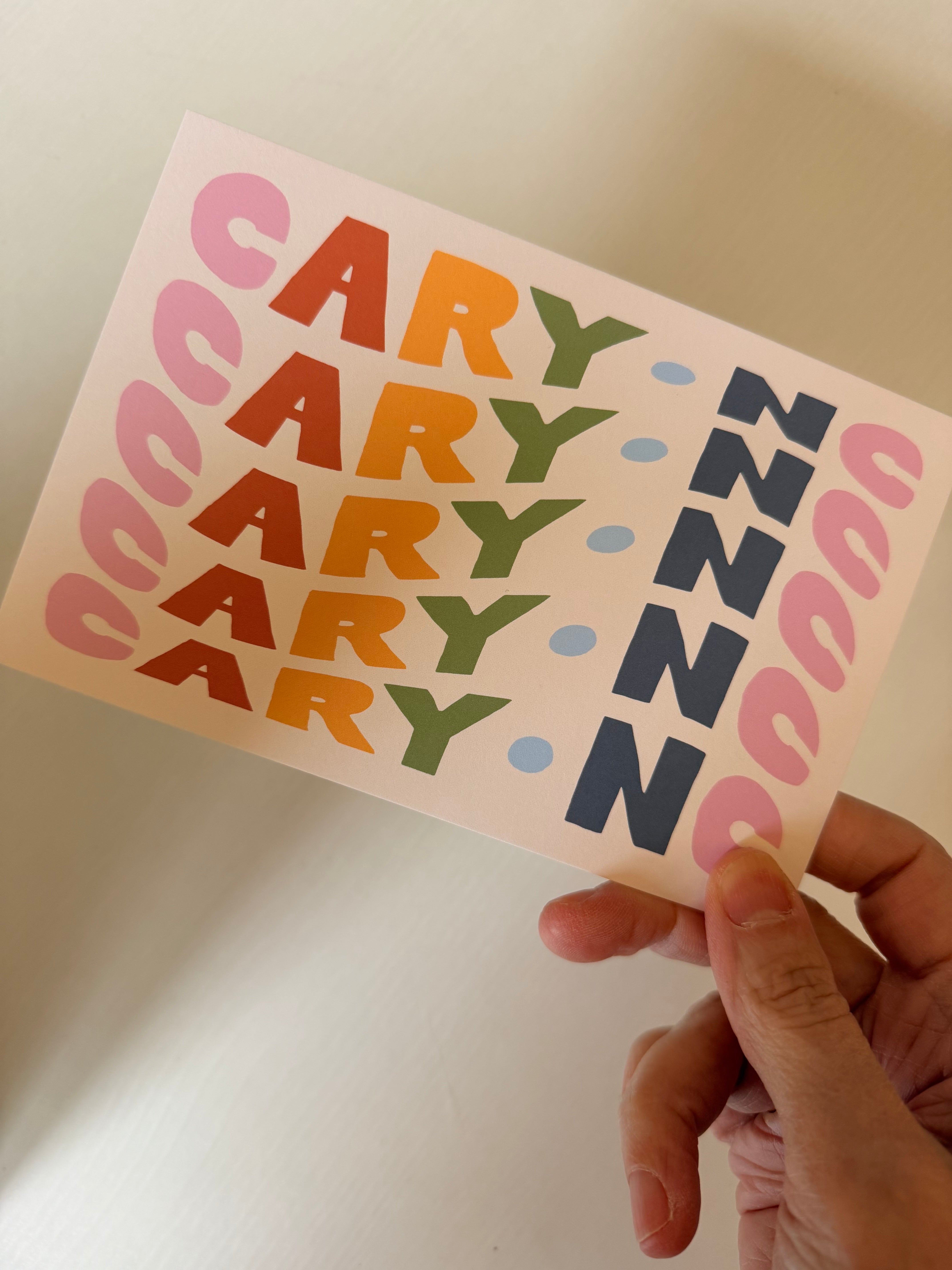 Cary, NC Wavy Letter Postcard - Gather Goods Co.