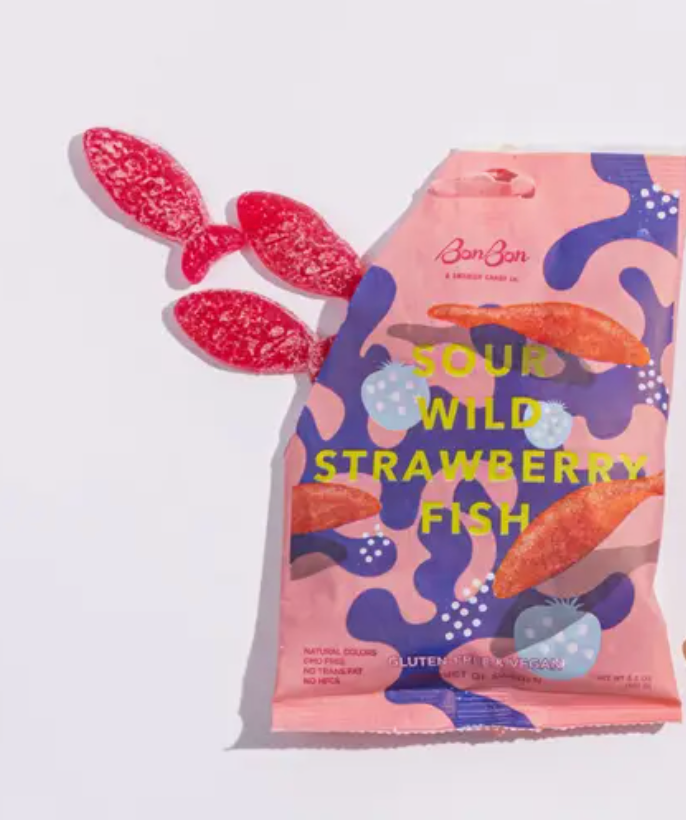 Sour Wild Strawberry Swedish Fish, Vegan Candy – Gather Goods Co.