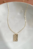 Gold Rectangle Necklace, 18", 14k Gold Fill