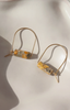 Gold Hoop Earrings with Jasper Stone