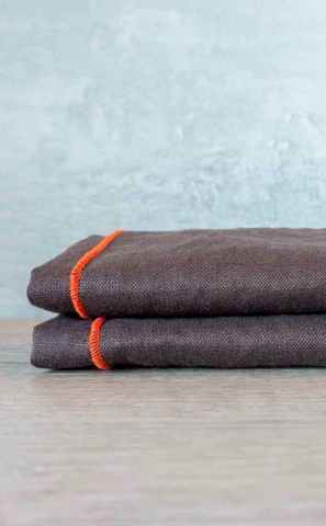 Linen Cloth Napkins, Set of 2, Brown