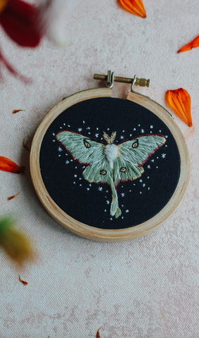 Luna Moth Embroidery Kit
