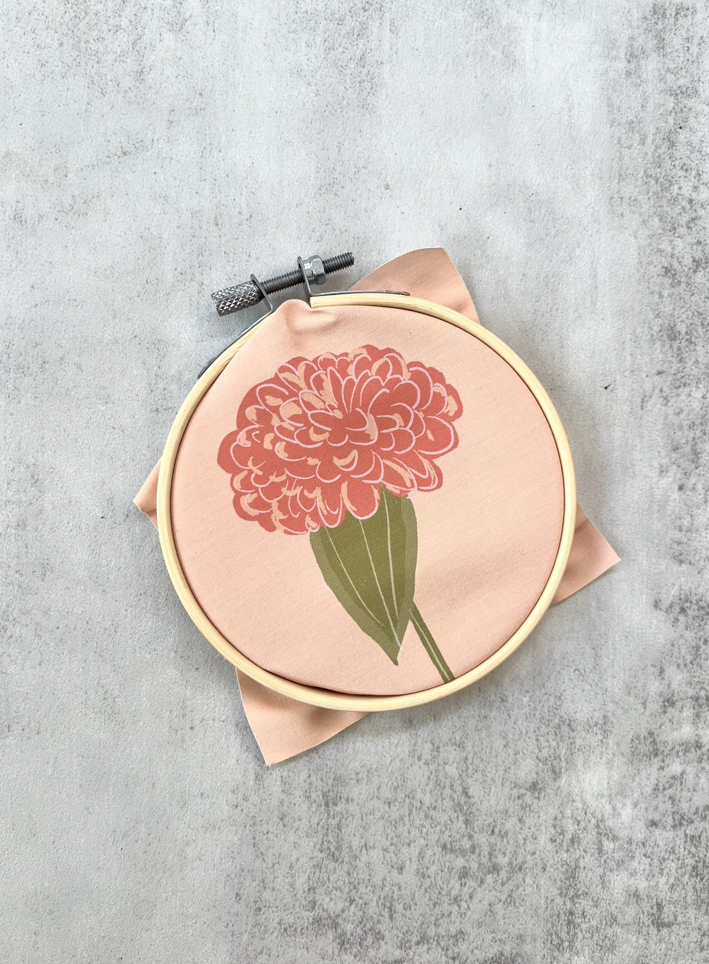 Zinnia Floral Embroidery Kit - Gather Goods Co.