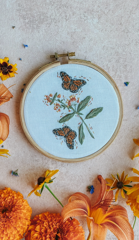Monarch Butterfly Embroidery Kit