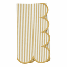 Natural Striped Scalloped Cotton 20" Dinner Napkin - Gather Goods Co.