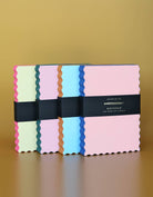 Mini Wave Shaped Notepad | Peach + Indigo Edge - Gather Goods Co.