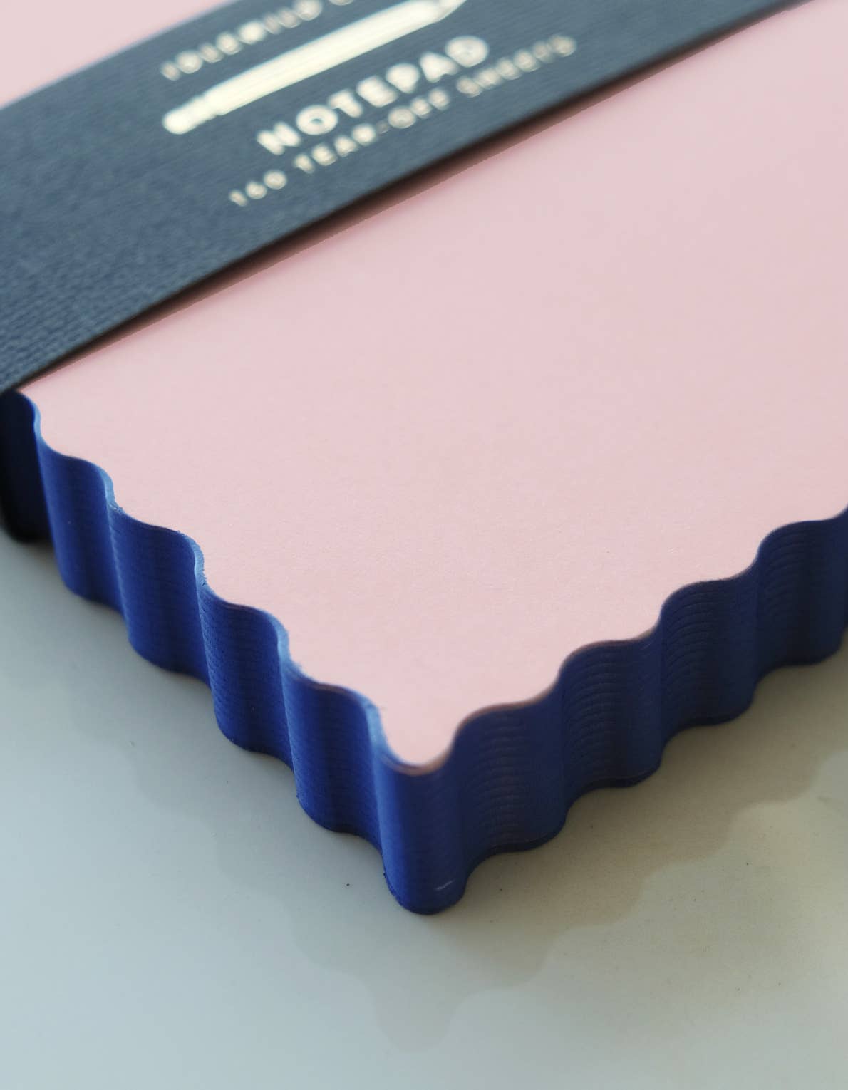 Mini Wave Shaped Notepad | Peach + Indigo Edge - Gather Goods Co.
