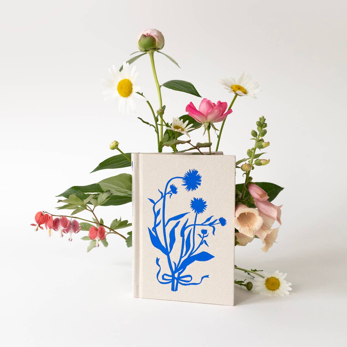 BLUE FLORA | MINI LINEN BOUND JOURNAL - Gather Goods Co.
