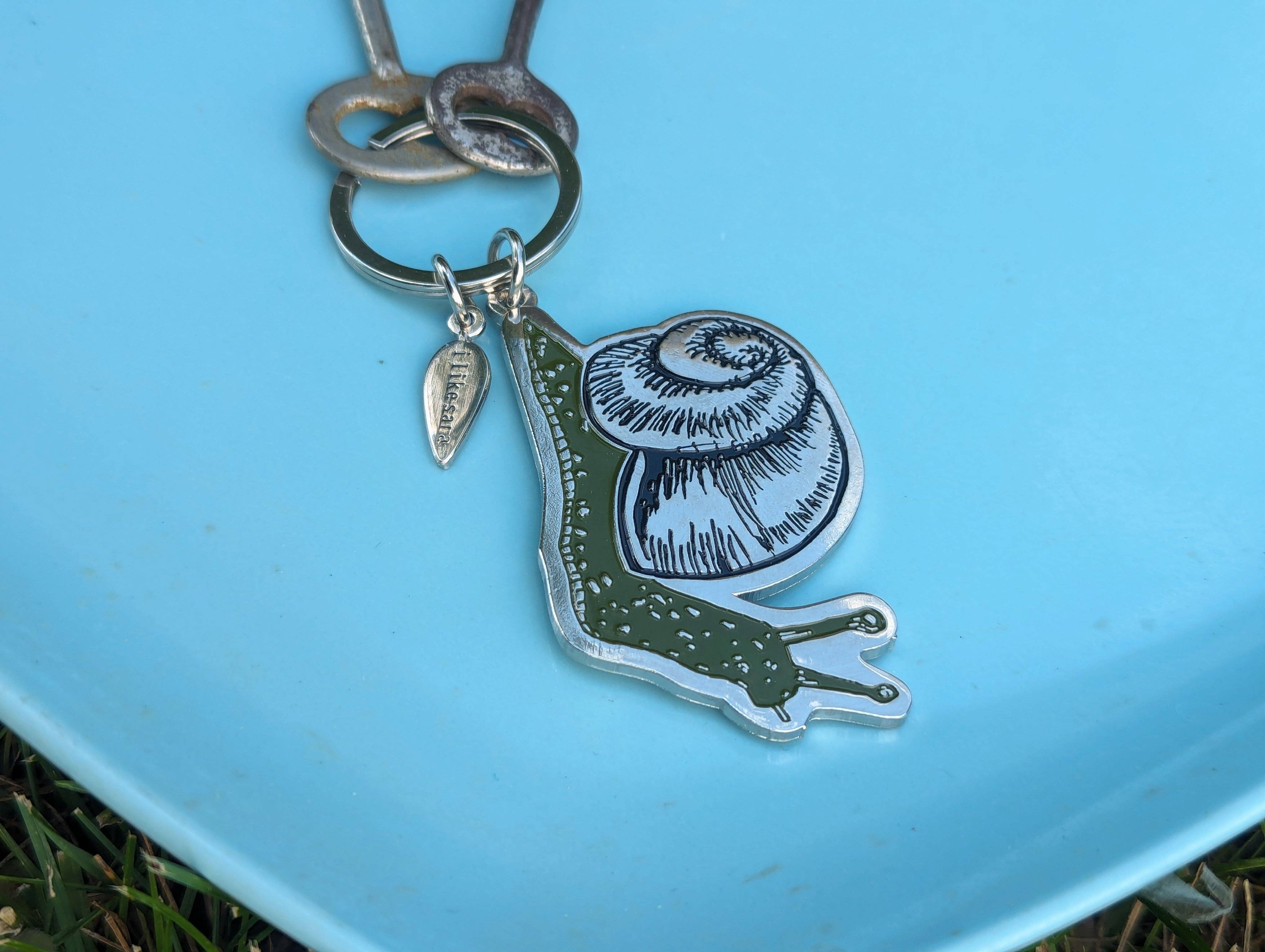 Snail Keychain, Purse Charm, Metal enamel - Gather Goods Co.
