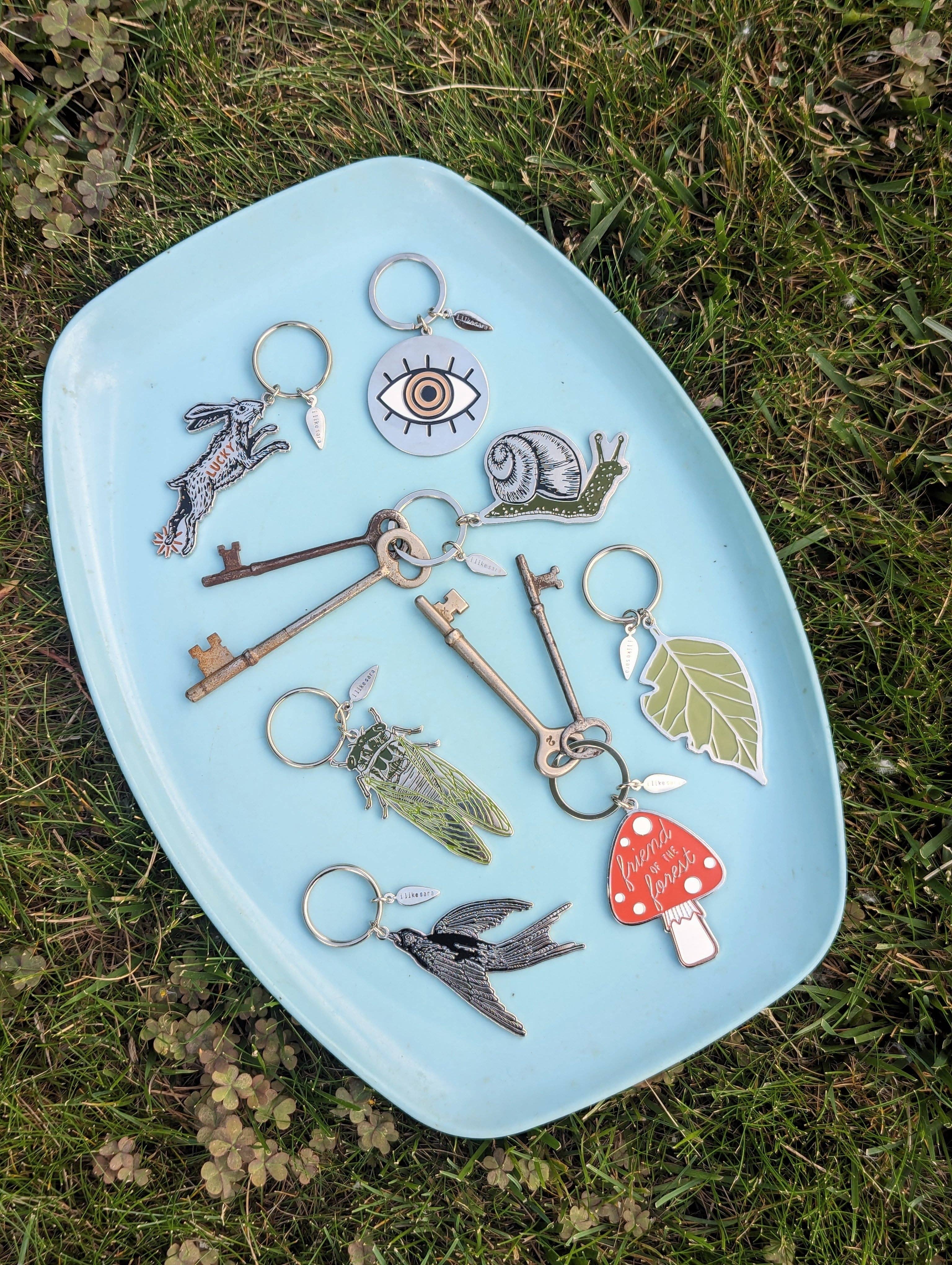 Snail Keychain, Purse Charm, Metal enamel - Gather Goods Co.