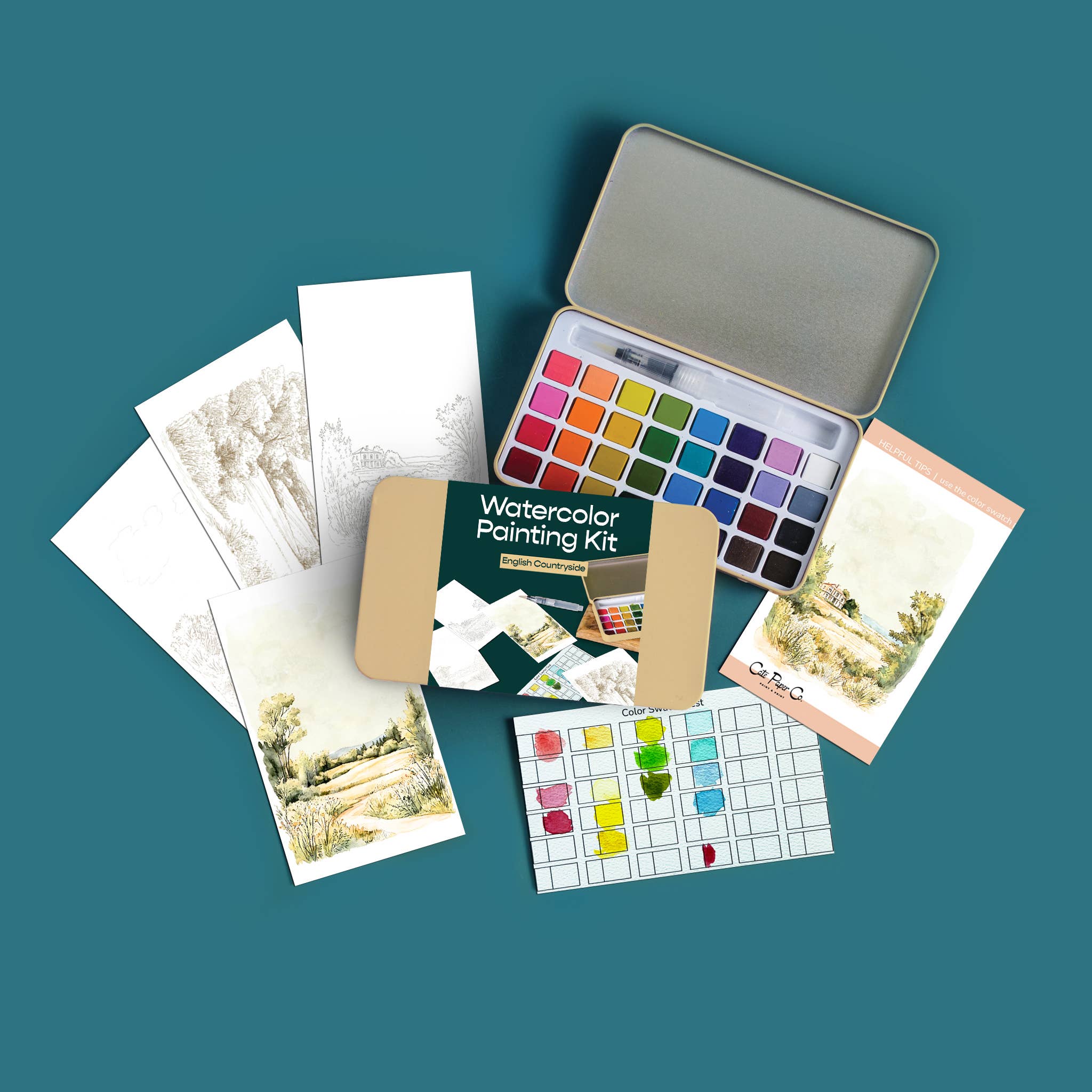 English Countryside watercolor painting kit - Gather Goods Co.