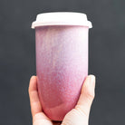 Mauve Ombre Ceramic Travel Mug – 16oz Reusable Cup - Gather Goods Co.