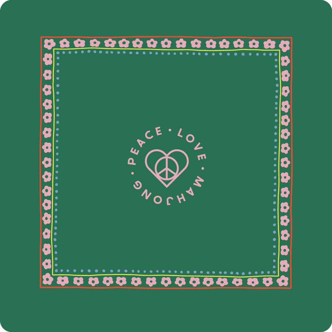 Mats: Dark Green with Pink Flowers - Gather Goods Co.