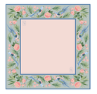 Mahjong Mat in Blue and Pink with Songbird and Flower Pattern - Gather Goods Co.