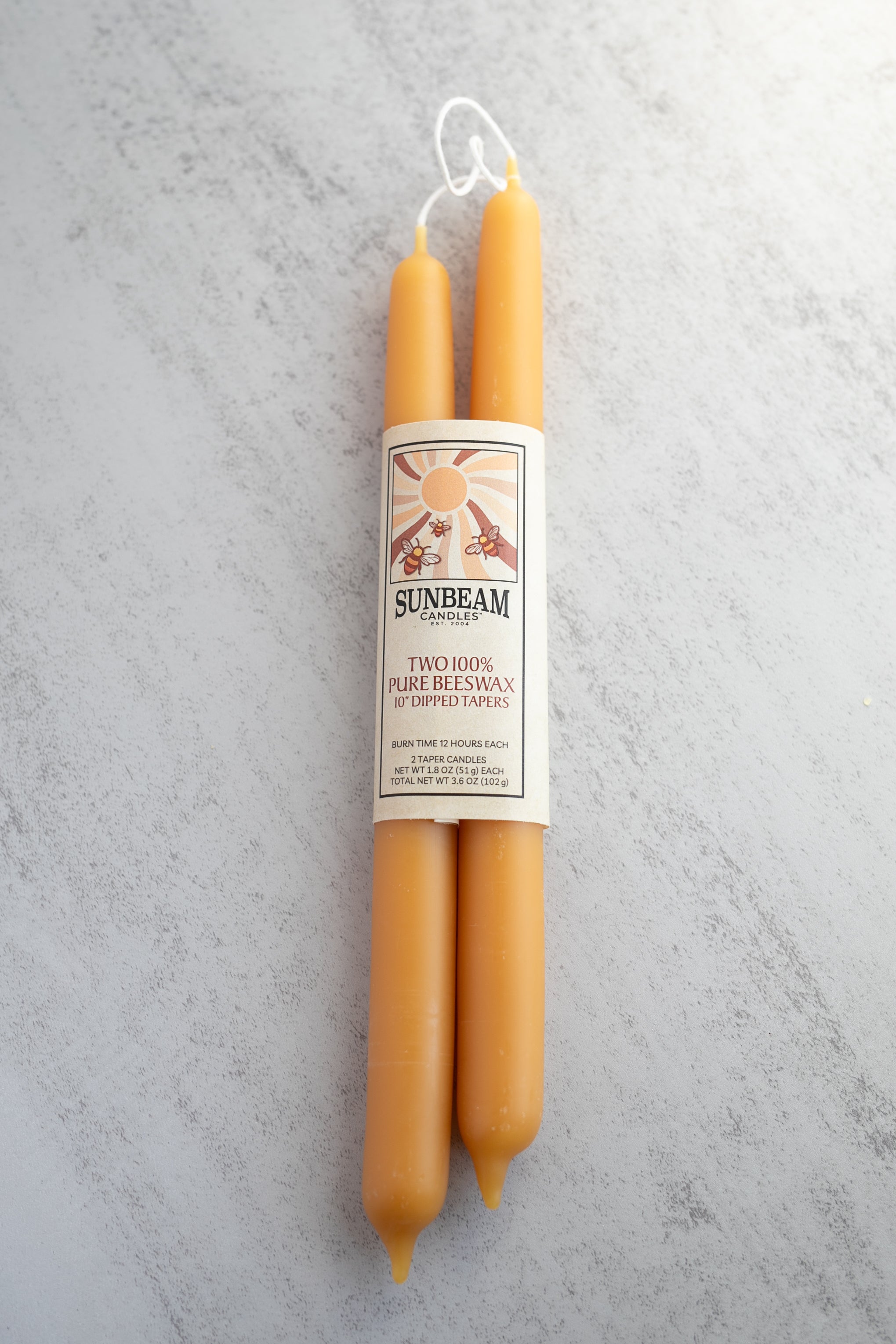 10" Dipped Beeswax Taper Pair - Gather Goods Co.