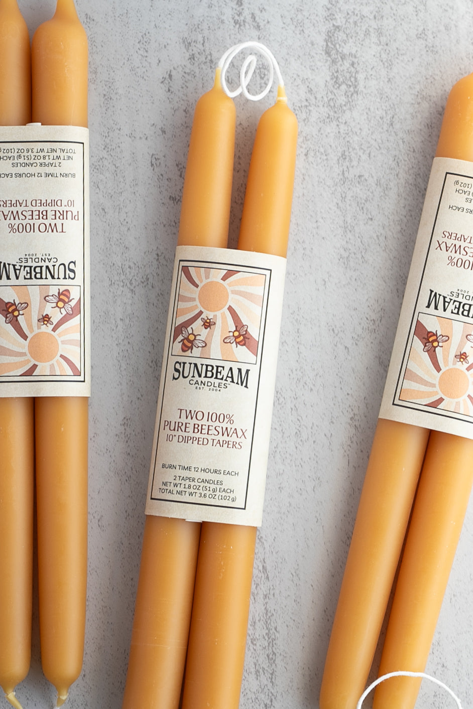 10" Dipped Beeswax Taper Pair - Gather Goods Co.