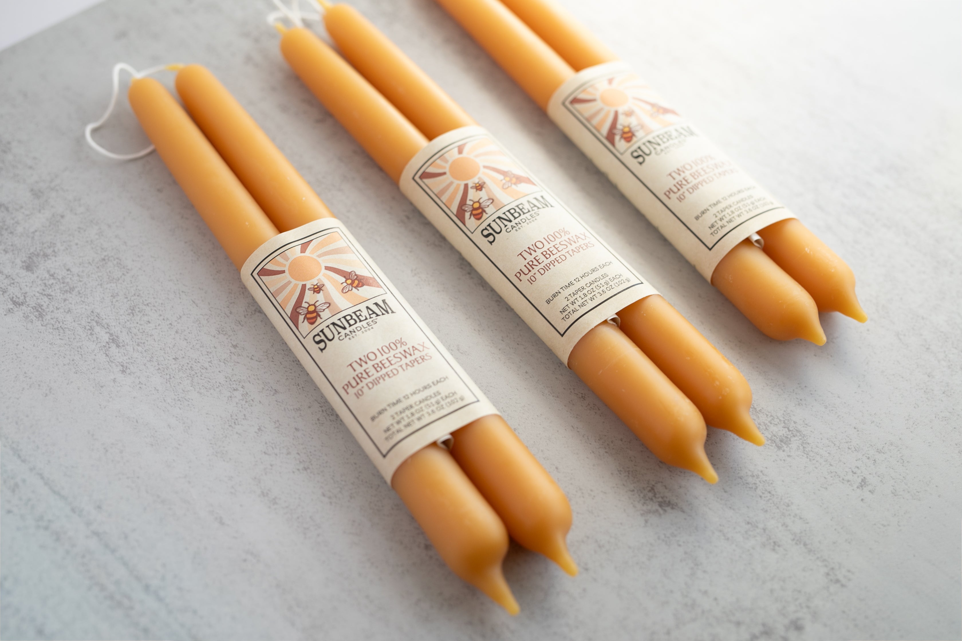 10" Dipped Beeswax Taper Pair - Gather Goods Co.