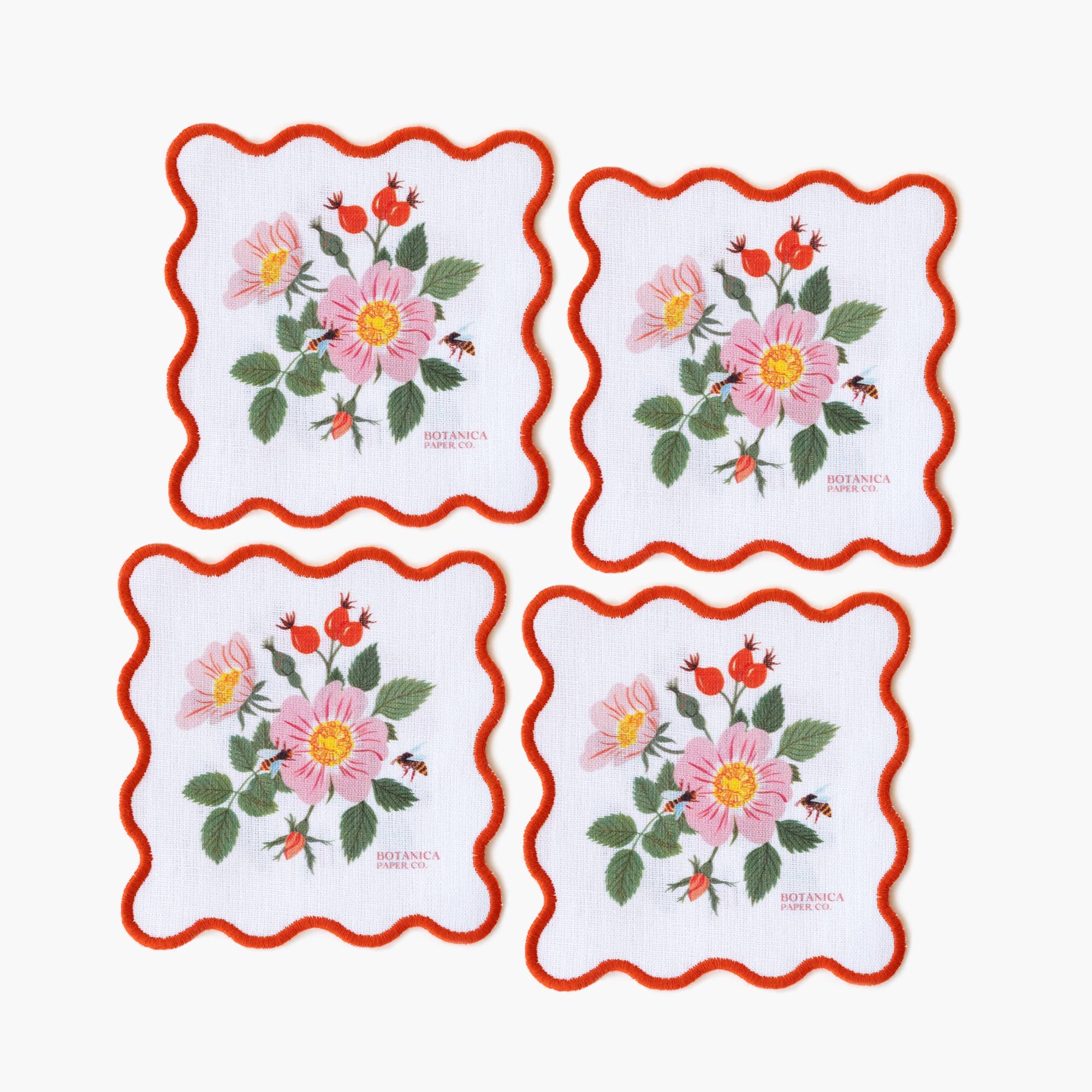 BOTANIST | LINEN COASTERS, SET OF 4 - Gather Goods Co.