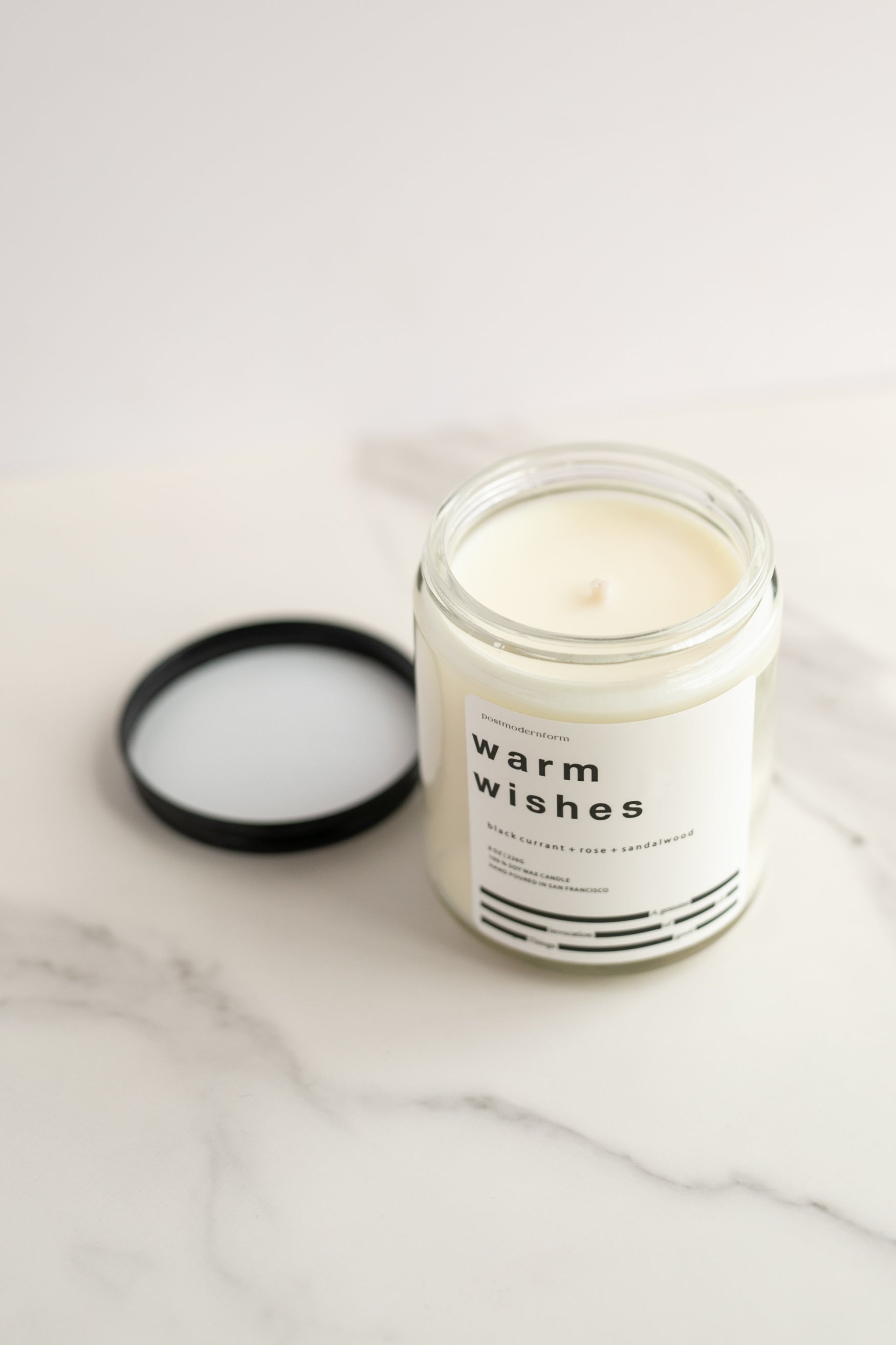 Black currant + rose + sandalwood candle, Warm Wishes - Gather Goods Co.