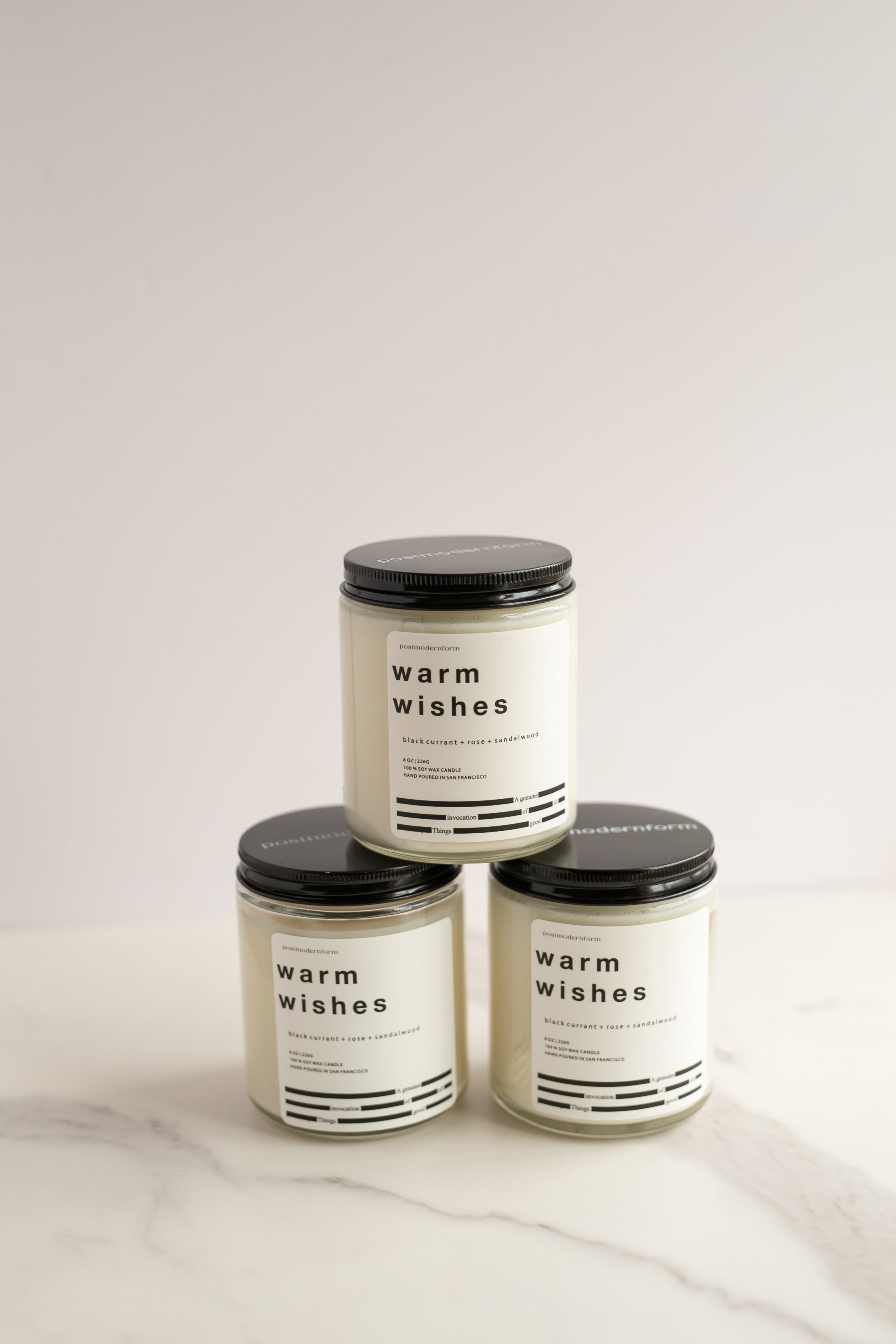 Black currant + rose + sandalwood candle, Warm Wishes - Gather Goods Co.