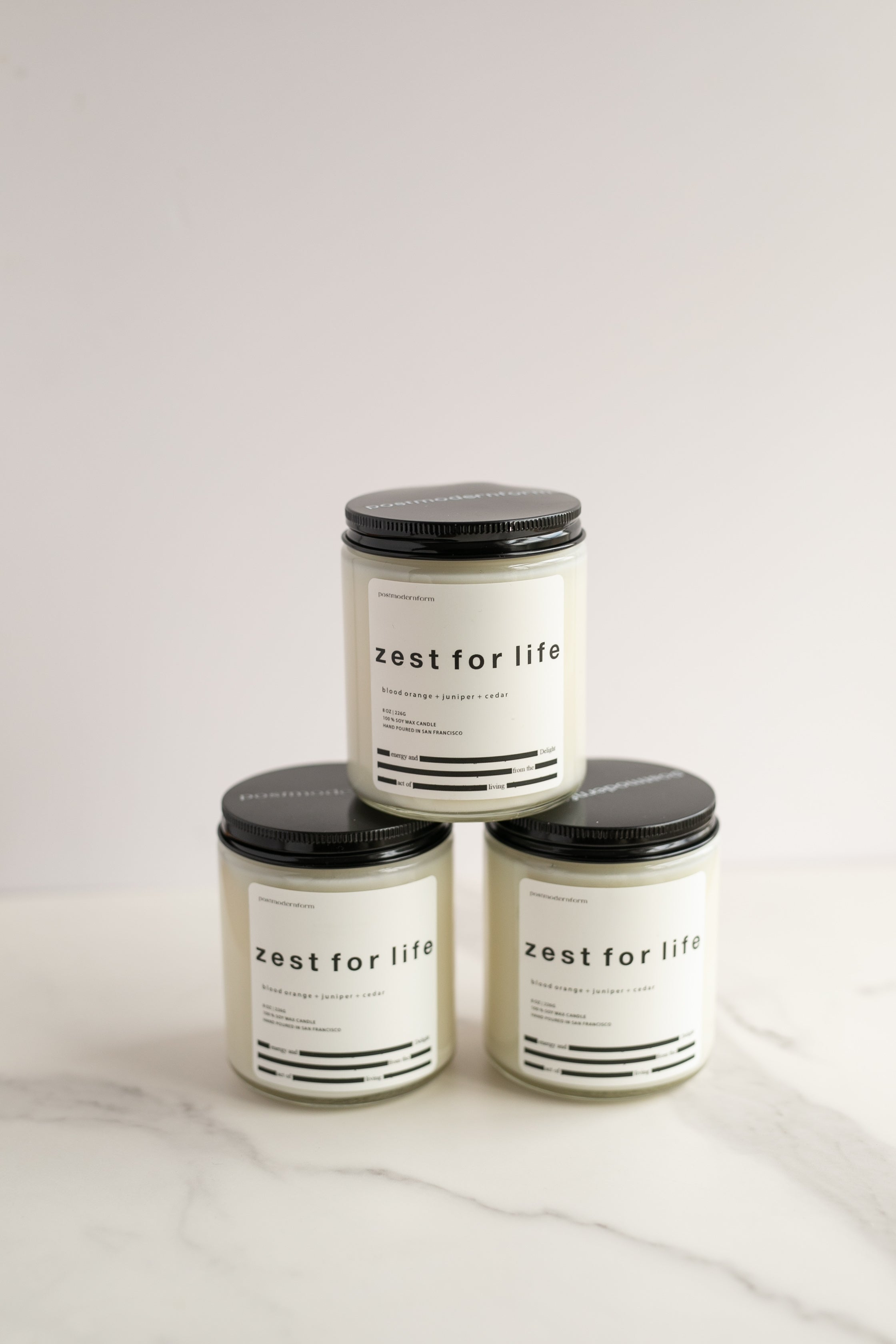 Blood orange + juniper +cedar soy wax candle, Zest for Life - Gather Goods Co.