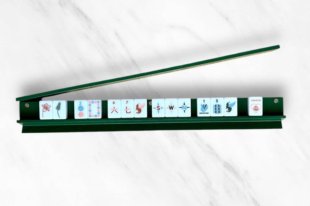 Mahjong Racks & Pushers (Set of 4): Aqua - Gather Goods Co.
