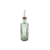Glass Oil Bottle with Gold Stopper in Green