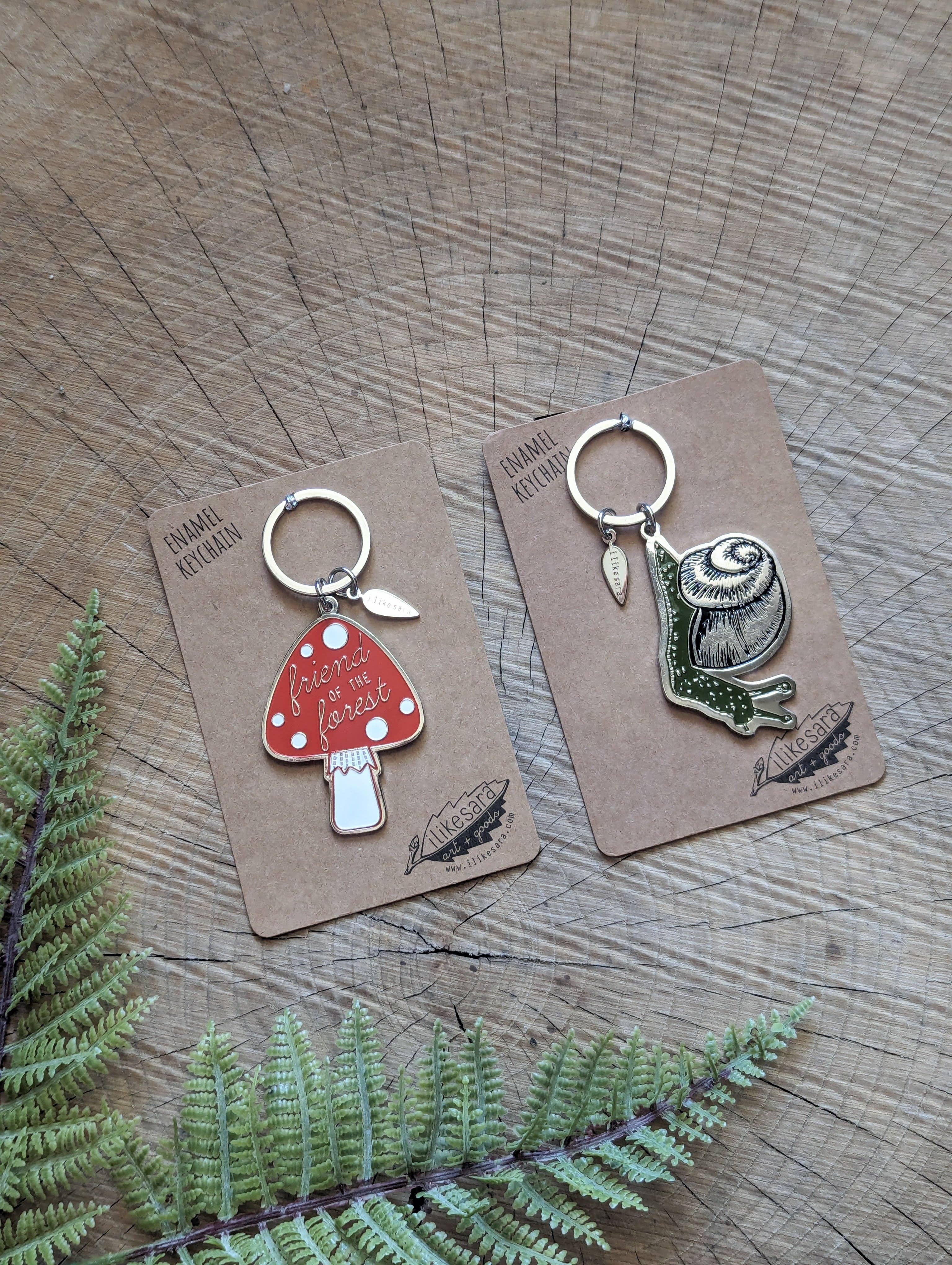 Snail Keychain, Purse Charm, Metal enamel - Gather Goods Co.