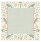 Mahjong Mat in Green and Cream with Peacock and Garden Motif - Gather Goods Co.