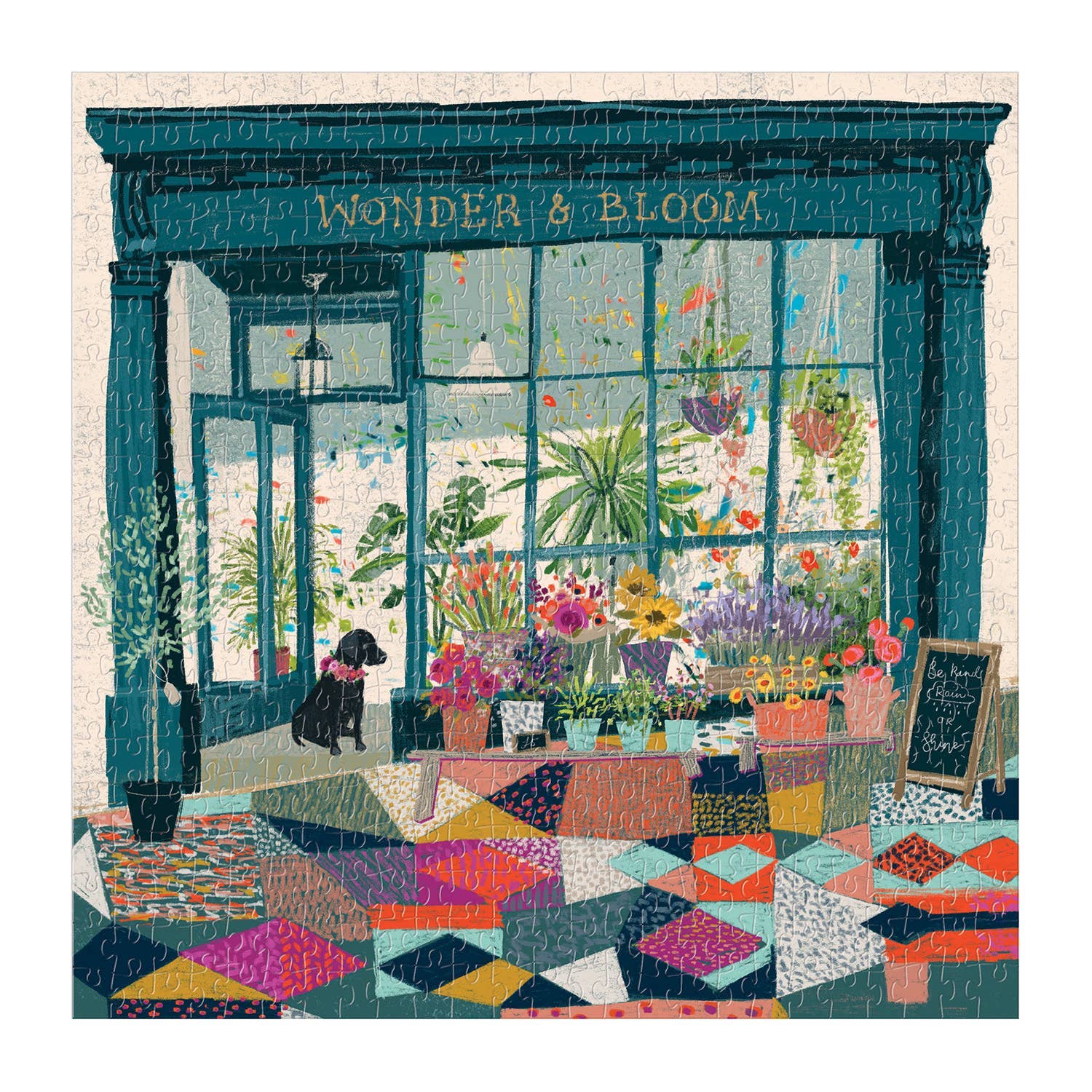 500 Piece Puzzle, Plant Shop Illustration, Wonder & Bloom - Gather Goods Co.