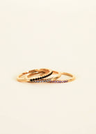 Gold Rings - Half Pave - Black CZ - Gather Goods Co.